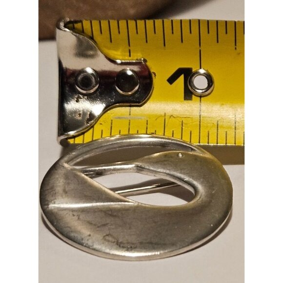 Vintage Brooch Kenneth Kantro Pewter Preening Loon Pin 1" Round Design - Picture 6 of 12